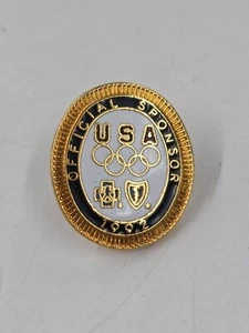 Vintage Multicolored Lapel Hat Pin Back. 1992 Offical Sponsor USA Olympics - Picture 1 of 7