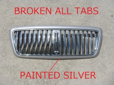 2006 2007 2008 LINCOLN MARK LT FRONT HOOD TOP UPPER GRILLE SILVER USED 06 07 08 - Image 1 of 4