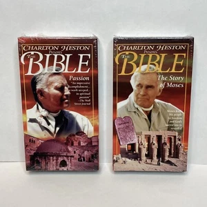 Charlton Heston Presents The Bible VHS - Passion & The Story Of Moses, 1993, New - Picture 1 of 6