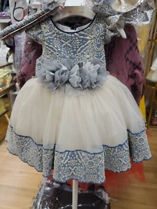 Kids Girls Mesh Princess Dress Birthday Wedding Bridesmaid Ball Gown Age 6m-2yrs - Picture 1 of 9
