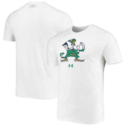 Men's Under Armour White Notre Dame Fighting Irish Mascot Logo Performance Cover