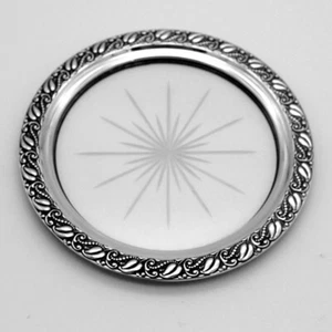 Lemon Dish Webster Sterling Silver Rim Glass Bottom - Picture 1 of 2