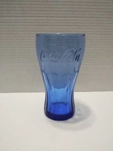 Coca Cola Vintage Sapphire Blue Glass Collectors Advertising Tumbler - Picture 1 of 7