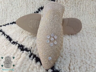 Moroccan babouche Moroccan mules women slippers embroidered slip ons - Image 1 of 4