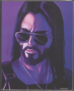 1528/2200 CYBERPUNK Keanu Reeves 8x10 ARTIST SIGNED "Aly Adams" Bam Box Art - Picture 1 of 1