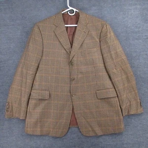 Nordstrom Sport Coat Mens 46 Regular 100% Cashmere Loro Piana Houndstooth Plaid - Picture 1 of 9