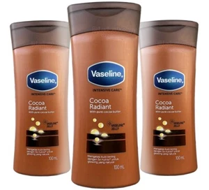 VASELINE Jelly Intensive Care COCOA RADIANT Cream Lotion Moisturizer 100ml 3-Pk - Picture 1 of 2