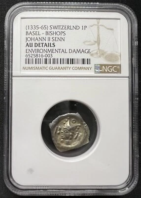 Switzerland BASEL Johann II Senn NGC DETAILS ONLY 4 COINS KNOWN TO NGC! - Image 1 of 2
