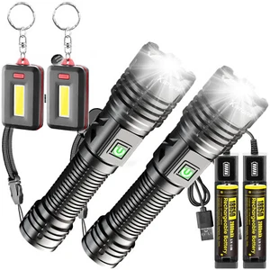 Torcia LED super luminosa ricaricabile tattica 30W torcia con luce da lavoro tascabile - Foto 1 di 15