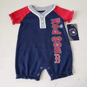 Boston Red Sox One Piece Creeper Baby Infant 6-9 Months Blue MLB Girls NWT - Picture 1 of 12