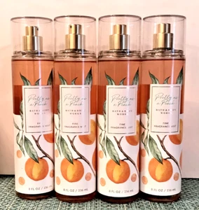 PRETTY AS A PEACH FRAGRANCE MIST BODY SPRAY LOT SET X 4 NEW BATH & BODY WORKS - Picture 1 of 2