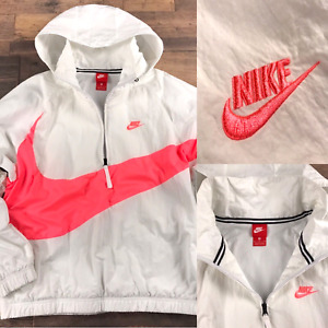 Nike Windbreaker M veste zippée rose GRAND SWOOSH logo à capuche AJ1404-12 athlétique