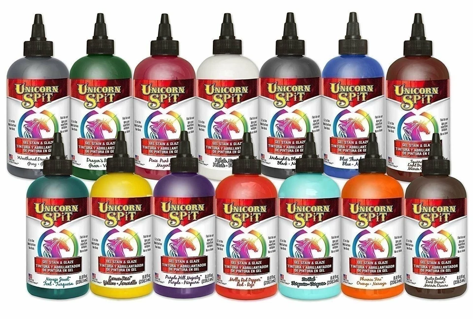Mancha y esmalte de gel Unicorn SPiT en uno - 14 colección completa de pinturas - 8 oz -... Foto 1 de 1