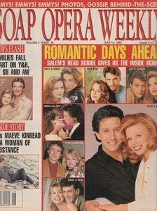 Soap Opera Weekly July 14, 1992 MAEVE KINKEAD-ELLEN PARKER-GUIDING LIGHT's 55th - Picture 1 of 4