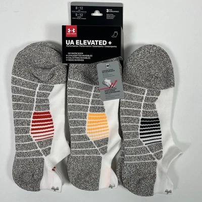 Under Armour UA Elevated+ Cushioned No Show Tab Socks (3 Pack) Men’s 8-12  NEW - Image 1 of 4