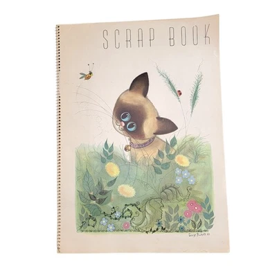 Libro de chatarra arte espiral vintage 1963 George Buckett Big Eyed gatito gatito gato Foto 1 de 4