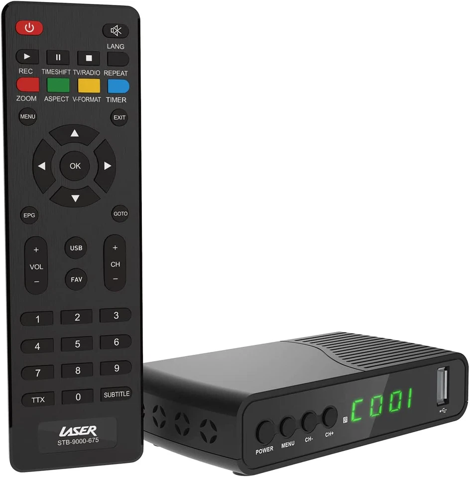 Laser HD Set Top Box STB-9000 with USB PVR Recording – Watch & Record