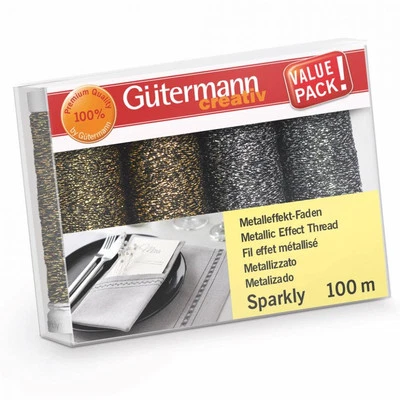 Gütermann Metalleffektfaden-Set Sparkly Col.1 (4 Spulen/ 100 m) - Bild 1 von 2