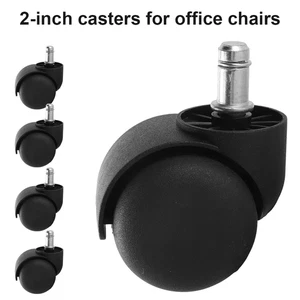 5x Hartbodenrollen Bürostuhlrollen Parkett Laminat 50mm Stift Ø11mm Stuhlrollen - Bild 1 von 11