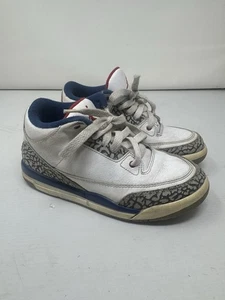 Nike Air Jordan 3 Retro BP Blanco/Rojo Fuego-Azul Verdadero 429487-106 PS Niño Talla 11Y - Imagen 1 de 12