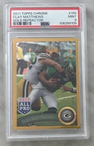 2011 TOPPS CHROME CLAY MATTHEWS RIFRATTORE ORO /50 PSA 9 VERDE COME NUOVO BAY PACKERS - Foto 1 di 2
