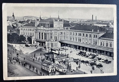 1939 Prague Bohemia Germany Real Picture Postcard Cover The Railway Station - Image 1 of 2