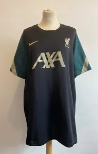 Mens Liverpool FC Nike Training Top Size XL Black Green Short Sleeve - Picture 1 of 7