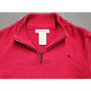 Tommy Bahama Boys Size 14 XL 1/4 Zip Red Sweater
