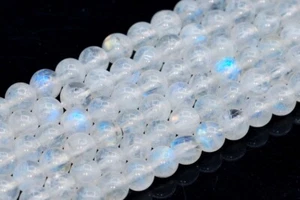 Cuentas de piedra lunar arco iris naturales genuinas de 4 mm grado AA+ cuentas sueltas de piedras preciosas redondas - Imagen 1 de 4