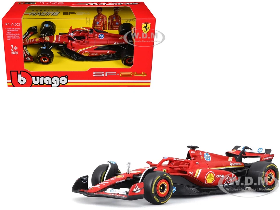 BBURAGO 1/43 - FERRARI SF-24 - IMOLA GP 2024 (C. LECLERC) 36844-LI/16