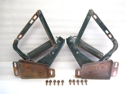 75 76 77 78 DODGE TRUCK HOOD HINGE L&R w/ ALL ORIGINAL BOLTS BIRD BATH D100 W100 - Image 1 of 4