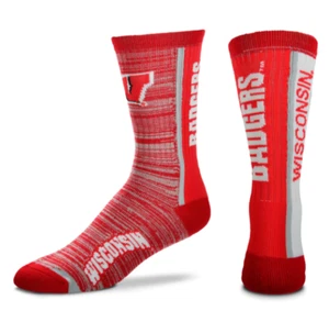 Calcetines Wisconsin Badgers rojos y grises RMC a rayas verde Deuce - Imagen 1 de 1