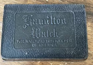 VINTAGE!!! OROLOGIO HAMILTON RAILROAD TIME KEEEPER OF AMERICA PORTAFOGLIO IN PELLE, DENVER - Foto 1 di 11