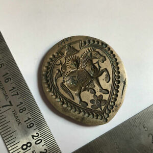 (02). old antique bell metal jewellery stamp die seal Rajput style HORSE