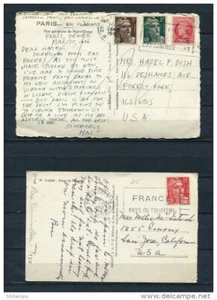 France 1945 1950 (2) Postal Cards to USA - Picture 1 of 2