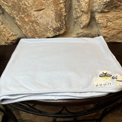 Manta bebé Carters Just One You cachorro perro azul blanco rayas algodón 2 caras Foto 1 de 4