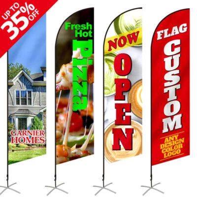 Anley Custom Feather Flag - Print Your Logo/Design Commercial Advertising Banner - Image 1 of 4