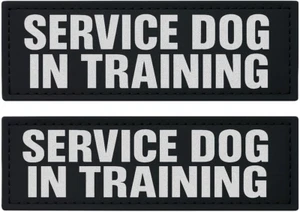 Albcorp Reflective Service Dog in Training Patches with Hook Backing for Service - Picture 1 of 12