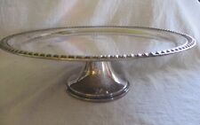 Vtg silver plated footed pedestal rum well cake stand tray 12