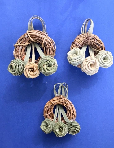 Sweetgrass Palmetto Rose Wreath Ornament (Set of 3) Cover