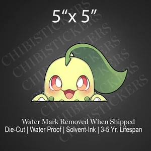 Starter Pokemon Chikorita Cyndaquil Tododile Peeker Vinyl Sticker Waterproof - Picture 1 of 2