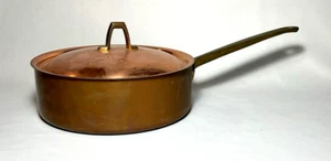 PAUL REVERE ~ Early Copper+S.Steel 2-Pc COVERED SAUCE PAN (32 oz.) ~ USA - Picture 1 of 8