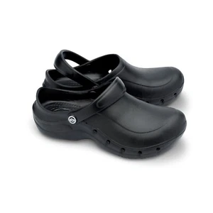 Toffeln Black Comfy Non Slip Work Clogs Chef Nurse Kitchen Restaurant Crocs Shoe - Picture 1 of 13