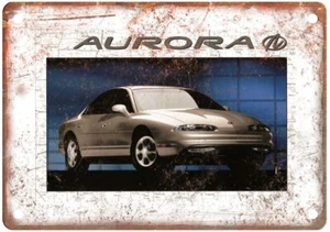 1996 Oldsmobile Aurora Vintage Ad Retro Look Metal Sign A5344 - Picture 1 of 1