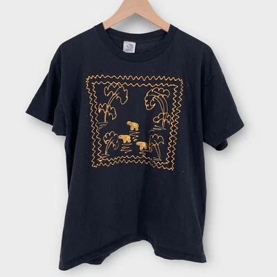 Camiseta negra vintage The Original Cesucci elefantes dorados para mujer talla única (M-L) Foto 1 de 4