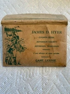 Vintage Jefferson County Wisconsin Game Hunting Fishing License Case 1940s-50s - Picture 1 of 3