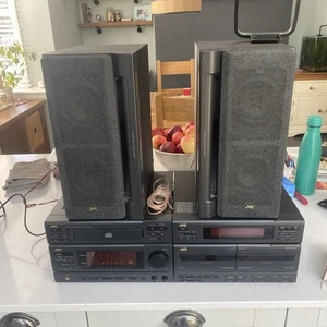 Vintage JVC CA-MX50BK HiFi Stereo System CD.Double tape Radio, amplifier .remote - Picture 1 of 24