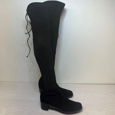 Botas STUART WEITZMAN Urbanas Sobre la Rodilla Tacón Negro Gamuza Talla 8.5M Foto 1 de 4