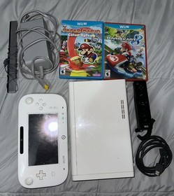 White Nintendo Wii U 8GB Console Deluxe Set! Tested & Works! With Games