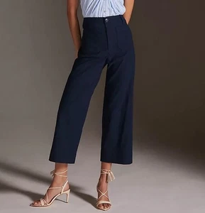 Pantalones de pana recortados de pierna ancha Maeve by Anthropologie Colette azul marino talla 29 - Imagen 1 de 8